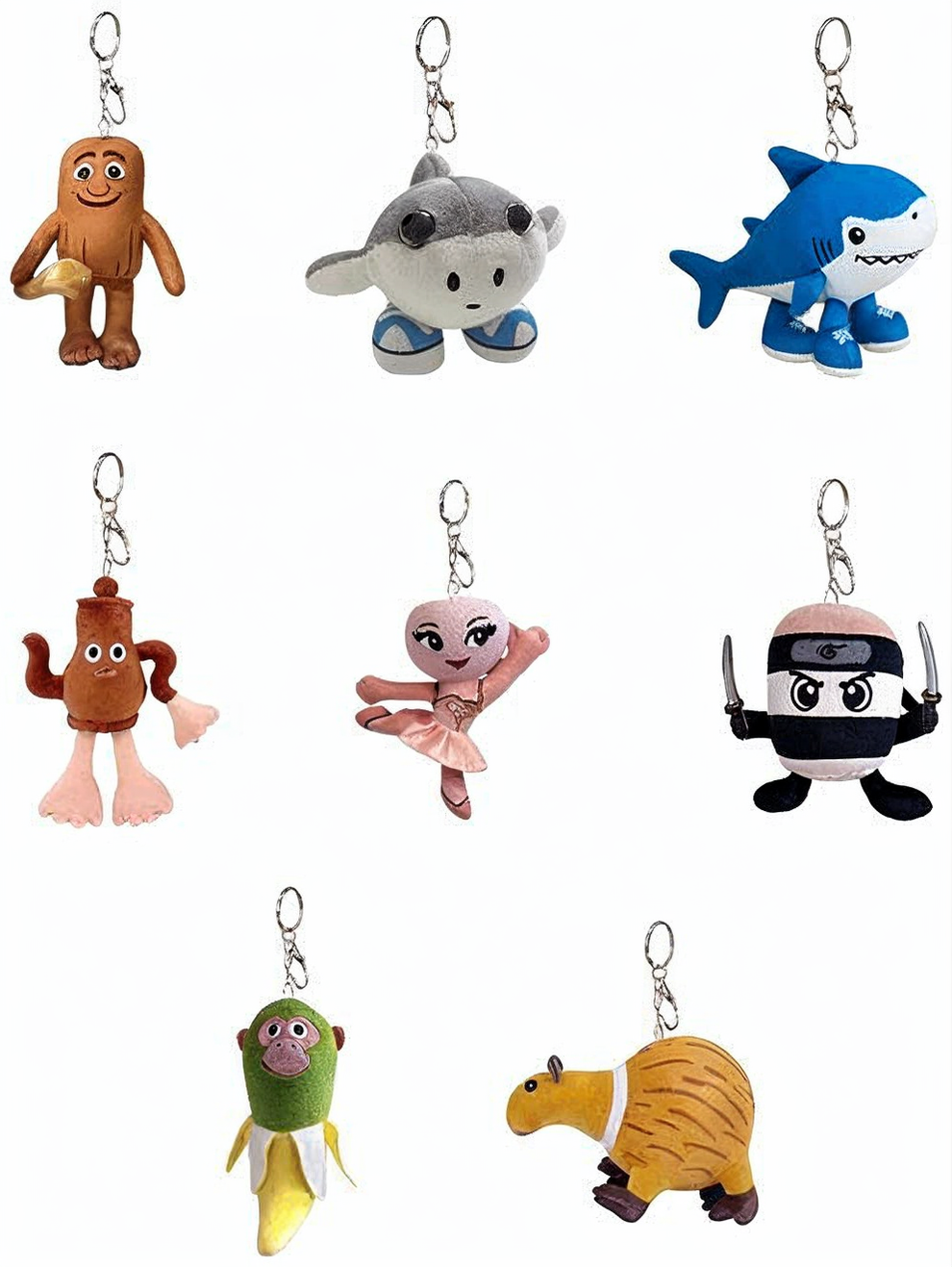 Brainrot Key Racks Universal Brainrot Plush Keychain 10cm 1-pc