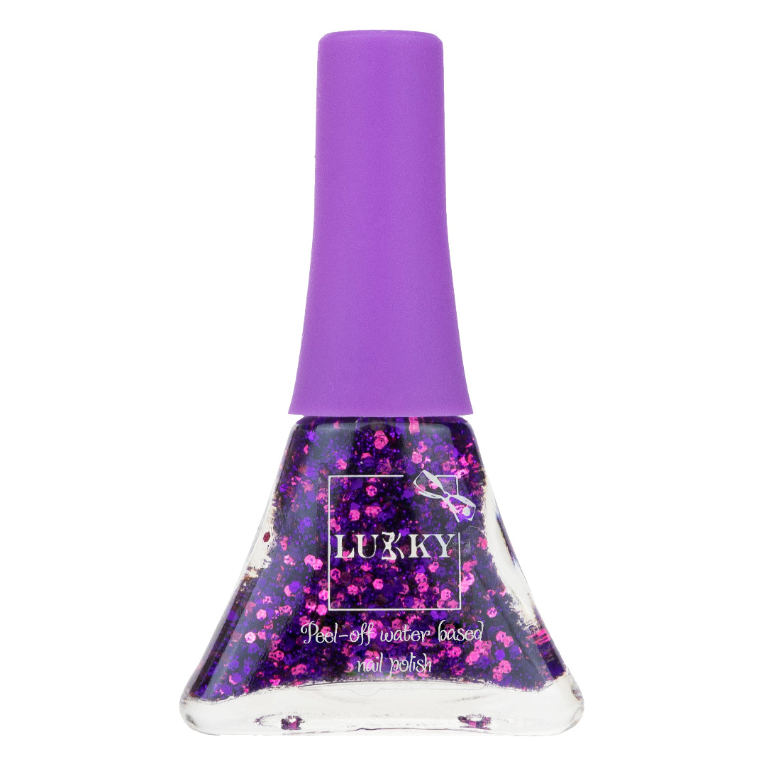 Lukky Peel-Off Nail Polish Confetti (5.5ml) (Purple Glitter)