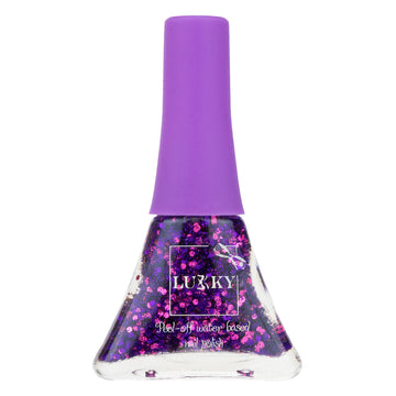 Lukky Peel-Off Nail Polish Confetti (5.5ml) (Purple Glitter)