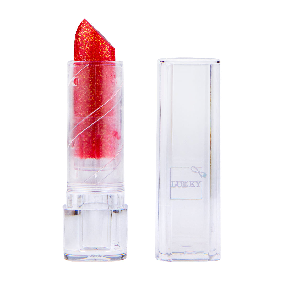 Lukky Lipstick with Glitter Strawberry Flavor (Red)