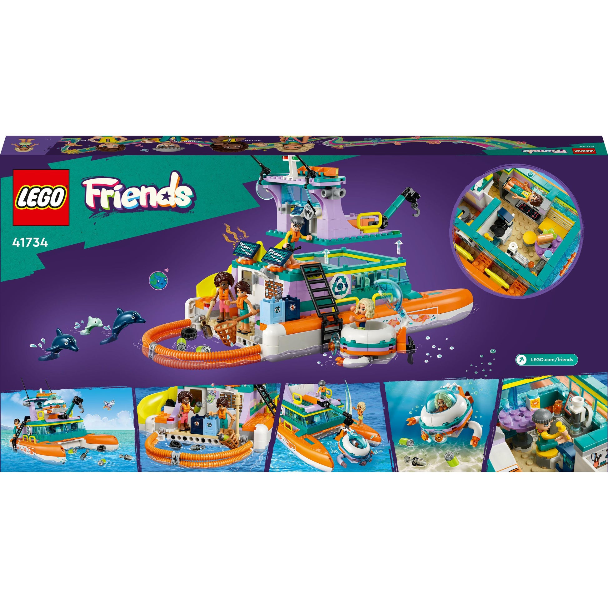 LEGO® Friends Sea Rescue Boat 41734 Building Toy Set (717 Pieces)