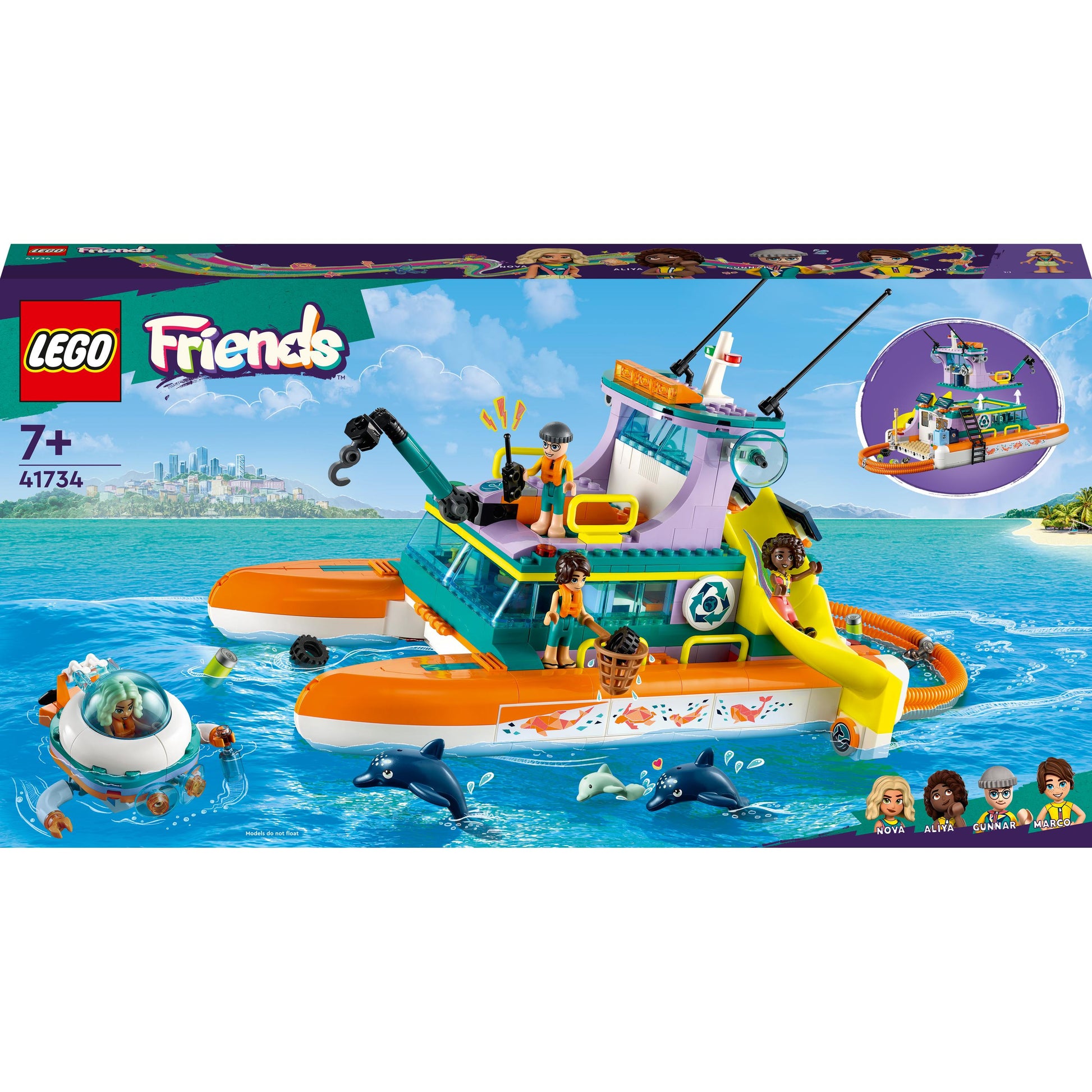 LEGO® Friends Sea Rescue Boat 41734 Building Toy Set (717 Pieces)