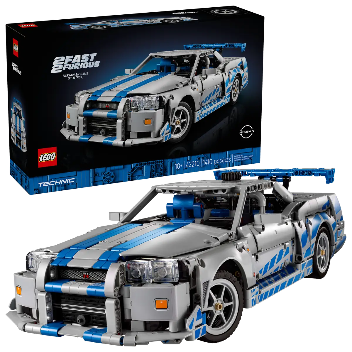 LEGO 42210 2 Fast 2 Furious Nissan Skyline GT-R (R34) Car