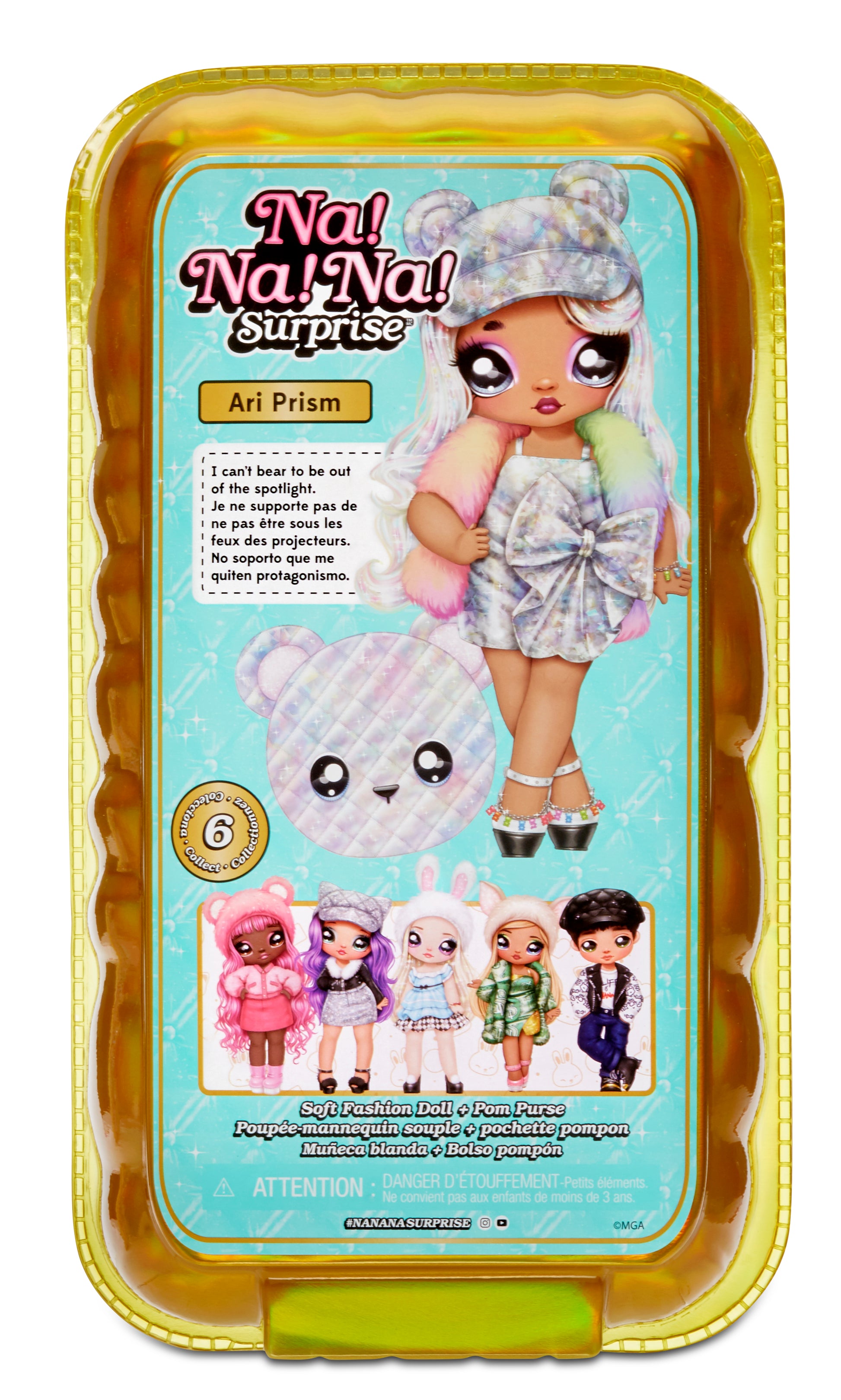 Na! Na! Na! Surprise 2-in-1 Pom Doll Glam Series 1 (Metallic) Assorted