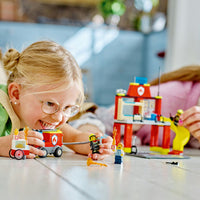 مجموعة ألعاب بناء محطة إطفاء وعربة إطفاء 60375 من ليجو® سيتي (153 قطعة)