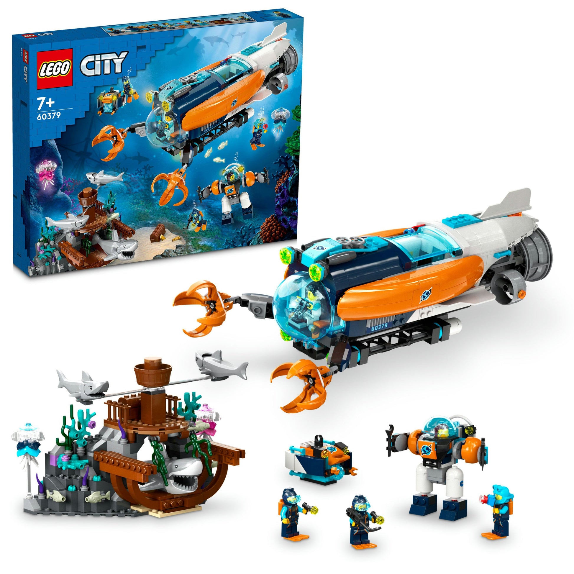 LEGO® City Deep-Sea Explorer Submarine 60379 Building Toy Set (842 Pieces)