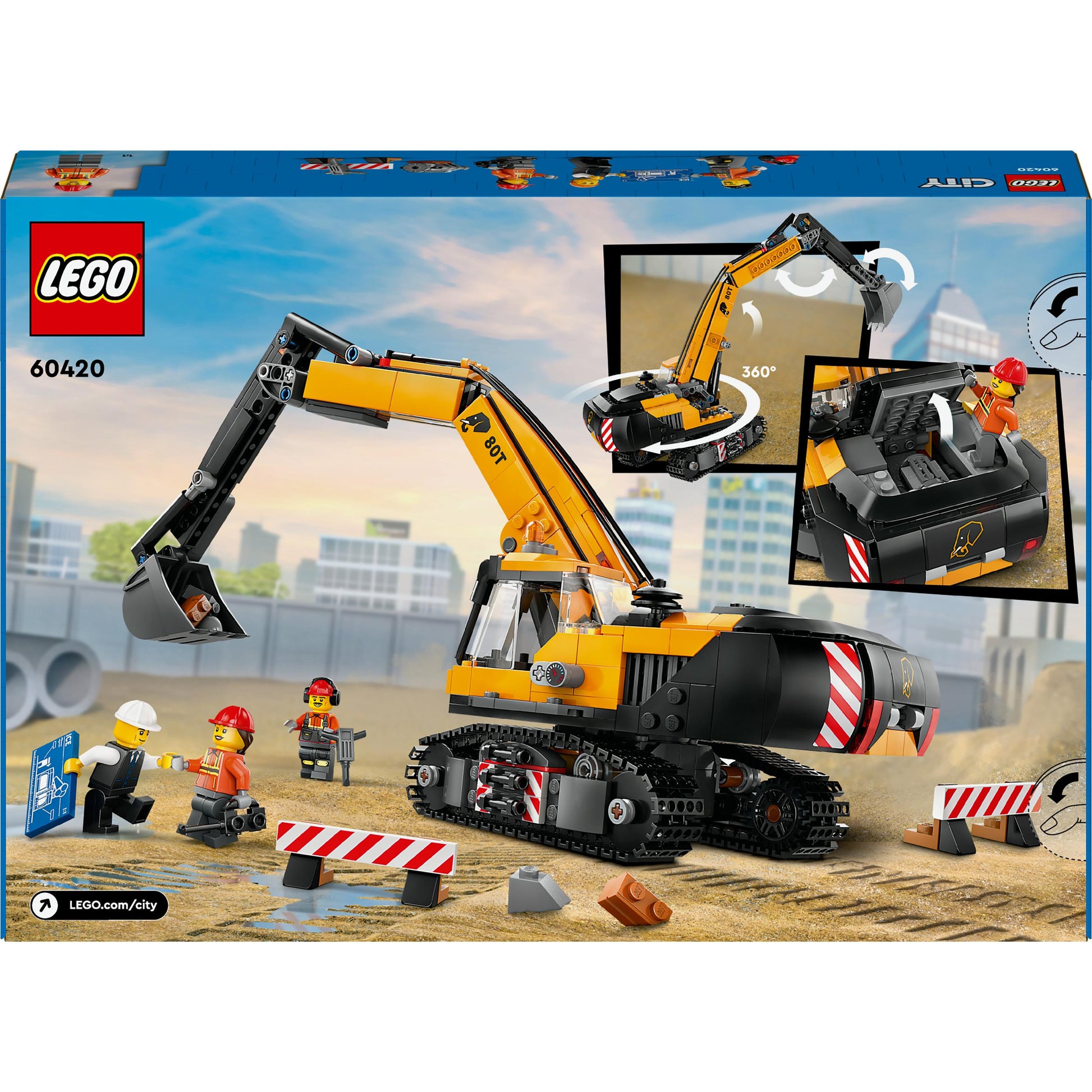 LEGO® City Yellow Construction Excavator Toy Digger 60420