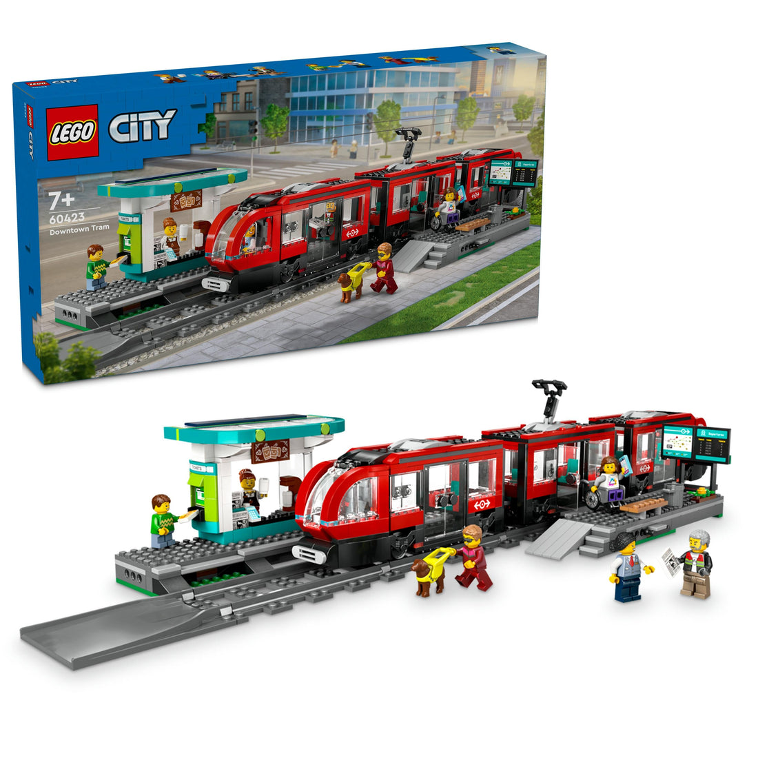 LEGO® City Downtown Tram and Station Toy Set 60423