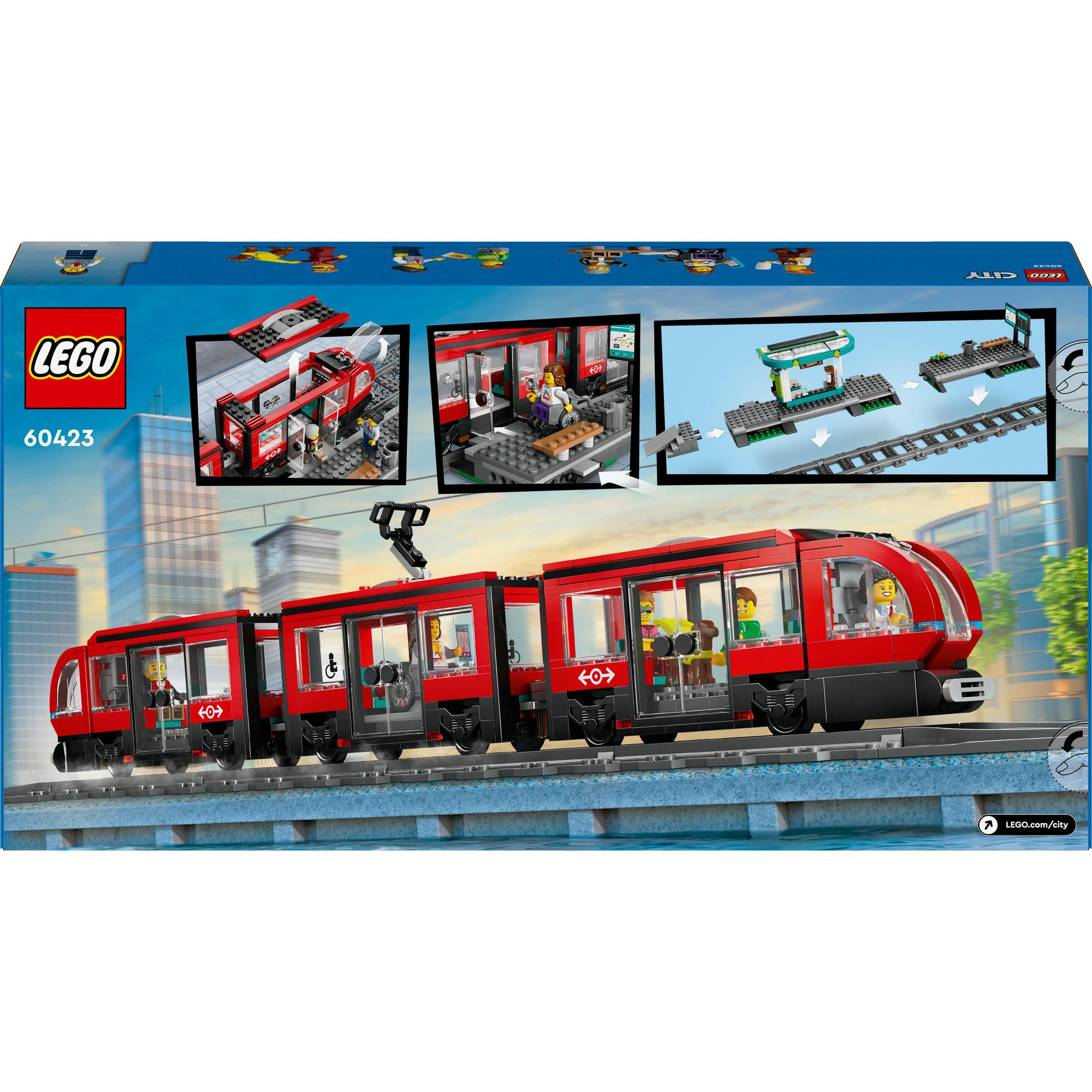 LEGO® City Downtown Tram and Station Toy Set 60423