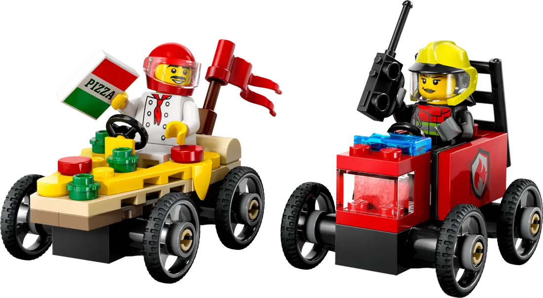 LEGO 60458 Pizza vs. Fire Truck Race Car Pack