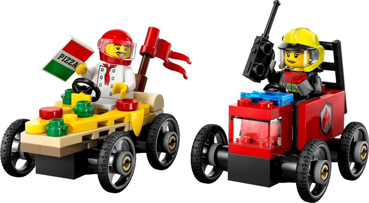 LEGO 60458 Pizza vs. Fire Truck Race Car Pack