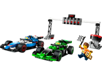 LEGO 60474 F1 Grid with VCARB & Sauber Race Cars