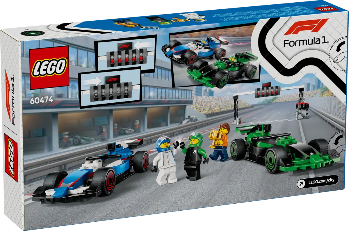 LEGO 60474 F1 Grid with VCARB & Sauber Race Cars