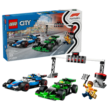 LEGO 60474 F1 Grid with VCARB & Sauber Race Cars