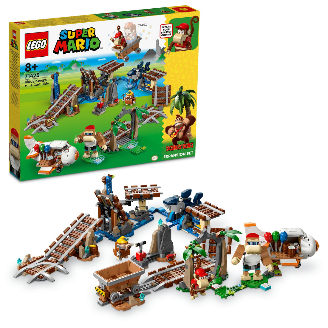 LEGO® Super Mario™ Diddy Kong's Mine Cart Ride Expansion Set 71425 (1,157 Pieces)