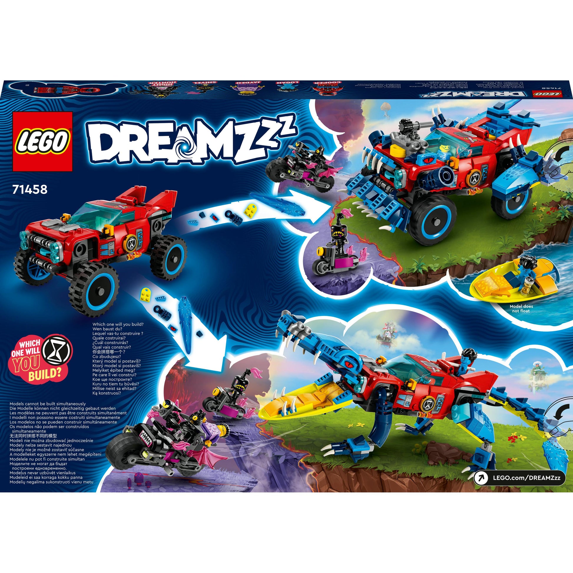 LEGO® DREAMZzz™ Crocodile Car 71458 Building Toy Set for Kids (494 Pieces)