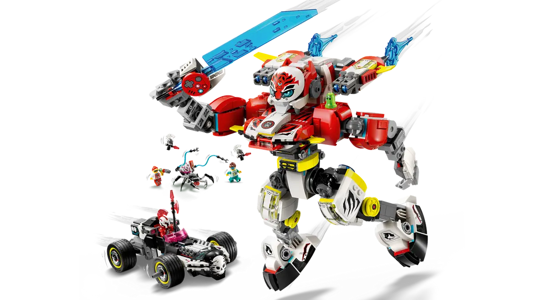 LEGO 71497 Cooper's Tiger Mech & Zero's Hot Rod Car