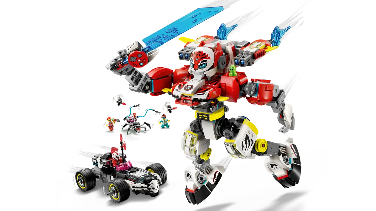 LEGO 71497 Cooper's Tiger Mech & Zero's Hot Rod Car