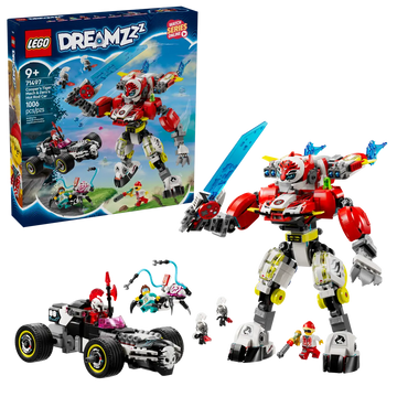 LEGO 71497 Cooper's Tiger Mech & Zero's Hot Rod Car