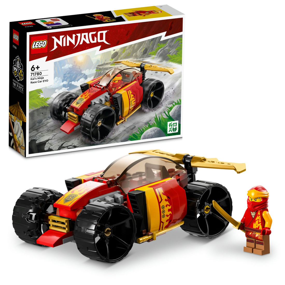 LEGO® NINJAGO® Kai’s Ninja Race Car EVO 71780 Building Toy Set (94 Pieces)