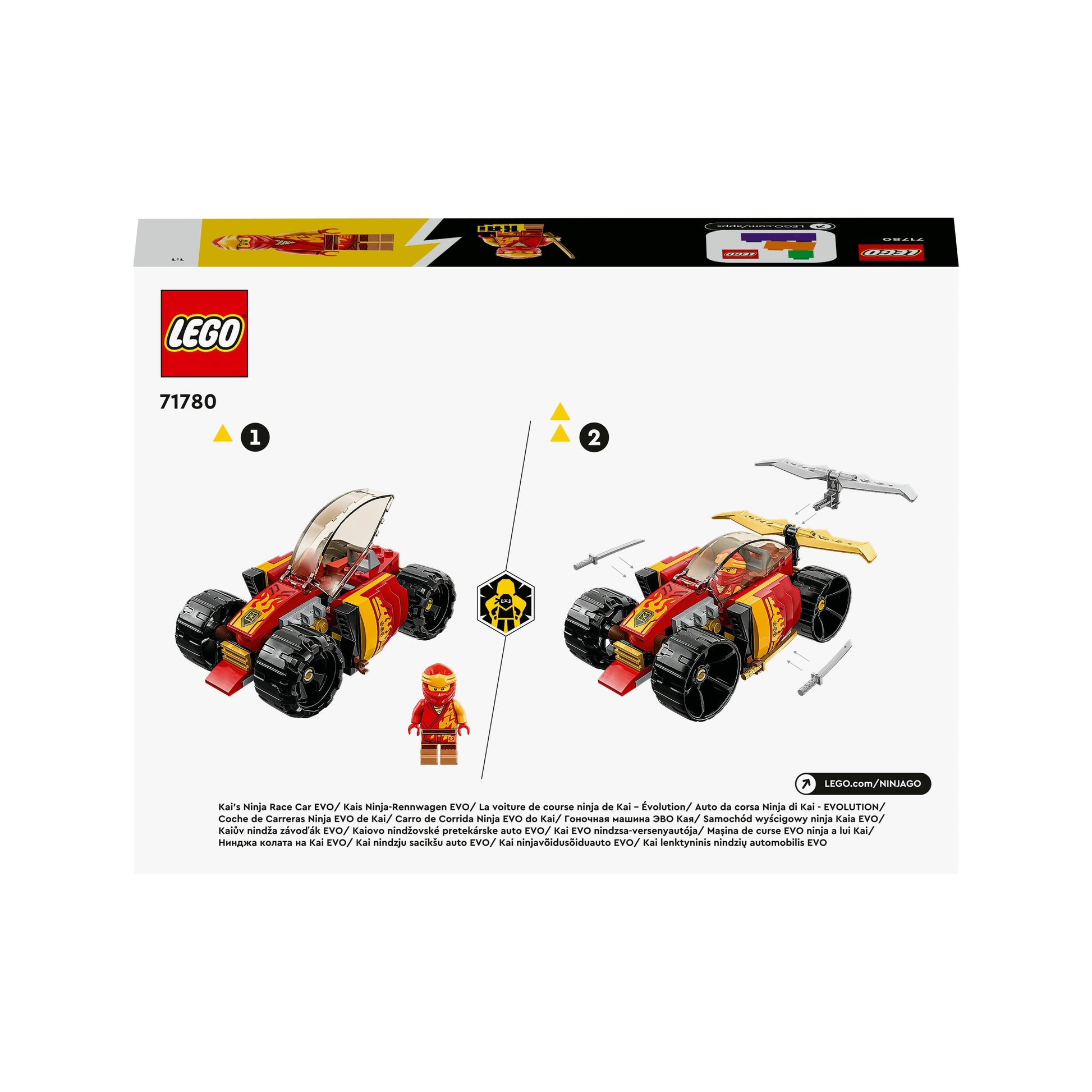 LEGO® NINJAGO® Kai’s Ninja Race Car EVO 71780 Building Toy Set (94 Pieces)