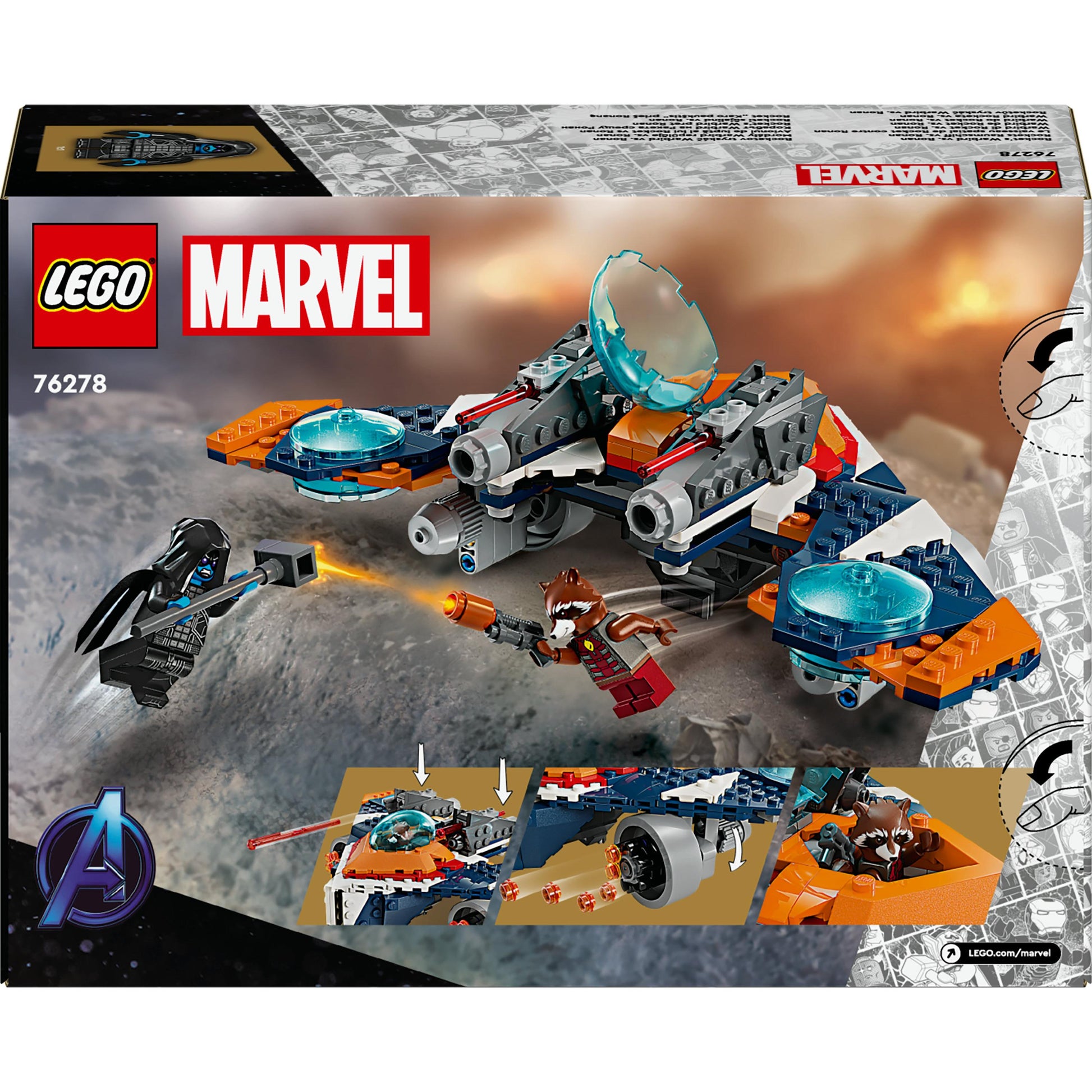 LEGO® Marvel Rocket’s Warbird vs. Ronan Kit 76278