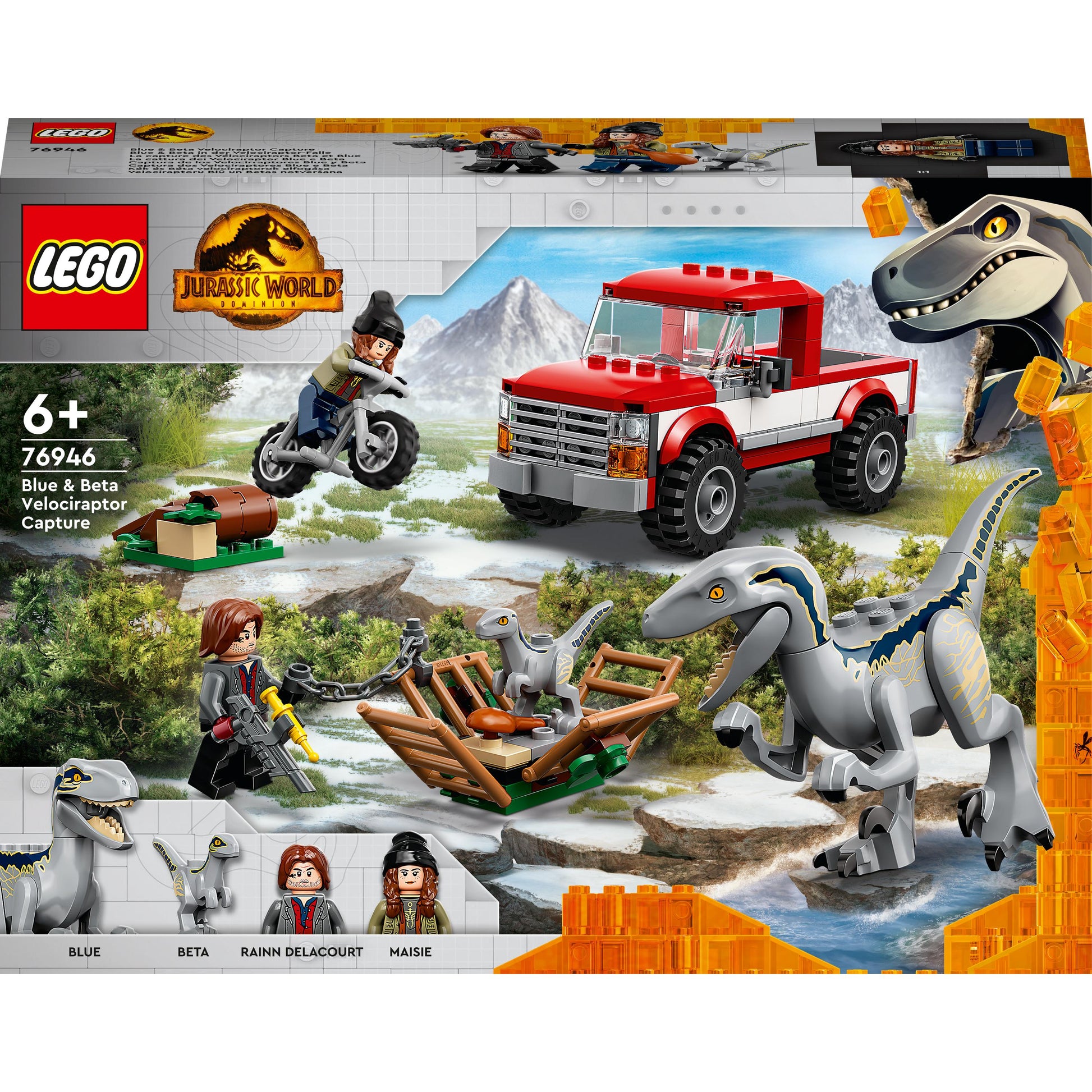 LEGO® Jurassic World Blue & Beta Velociraptor Capture 76946 Building Kit (181 Pieces)