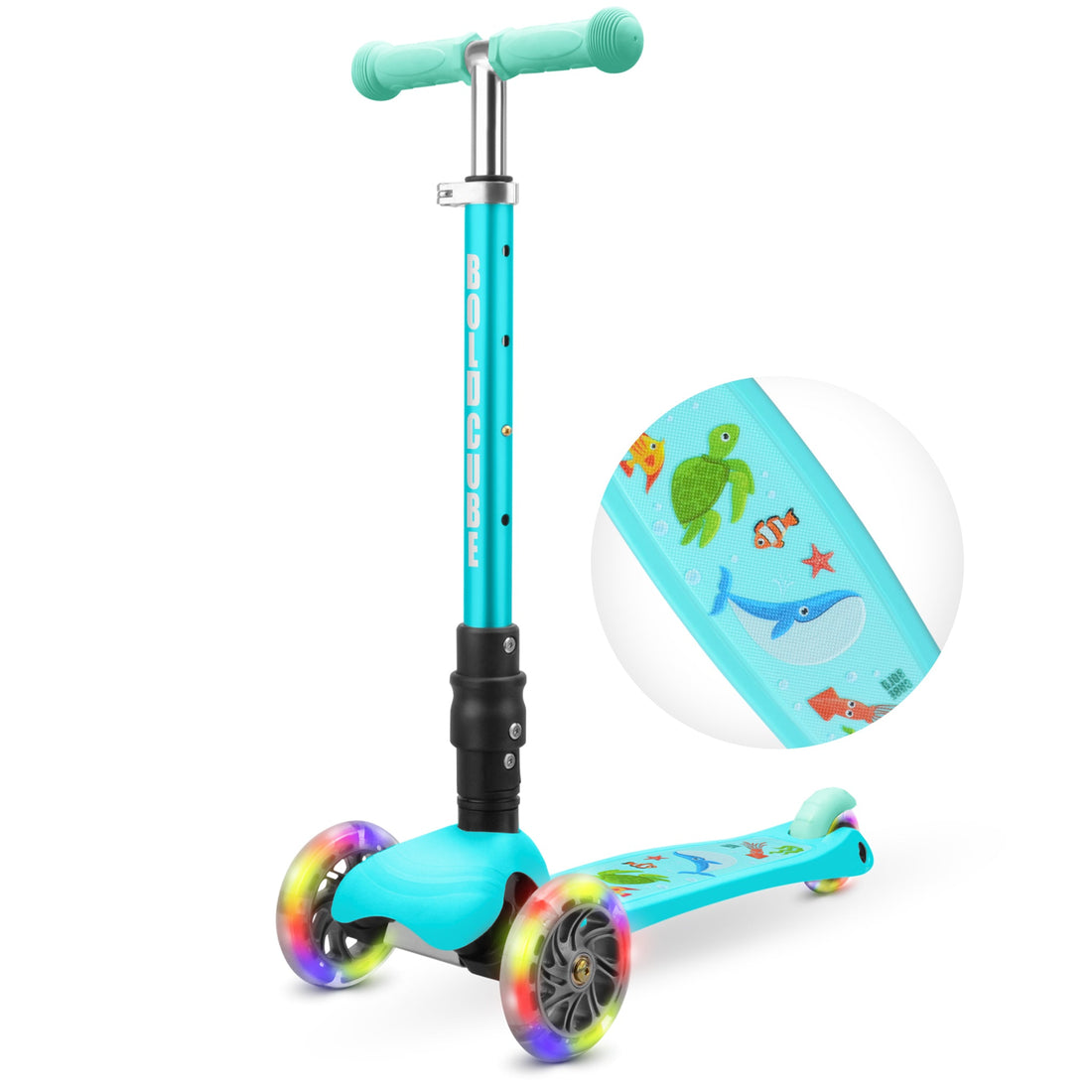 BoldCube Teeny 3 Wheel Scooter Folding Ocean (Aqua)