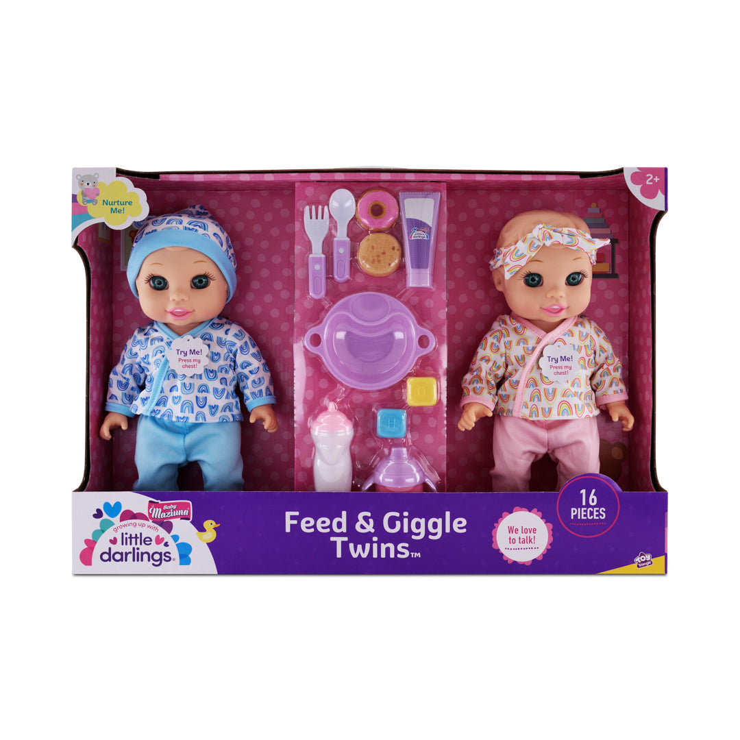 Baby Maziuna Feed & Giggle Twins 12inch
