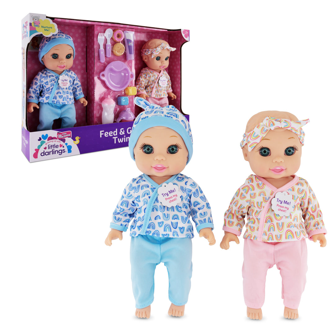 Baby Maziuna Feed & Giggle Twins 12inch