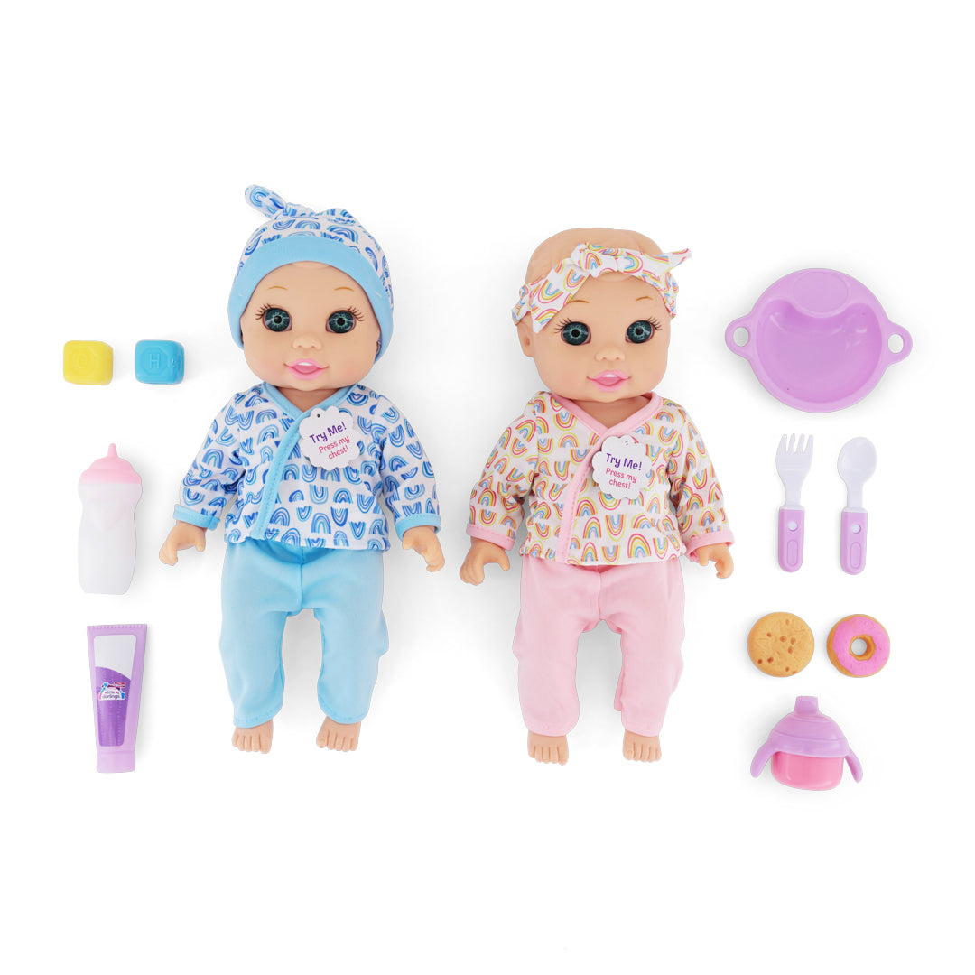 Baby Maziuna Feed & Giggle Twins 12inch