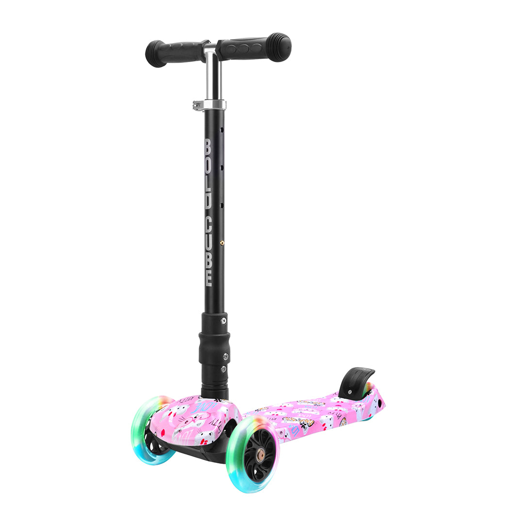 BOLDCUBE  3 Wheel Scooter Big Fold Kitty Love