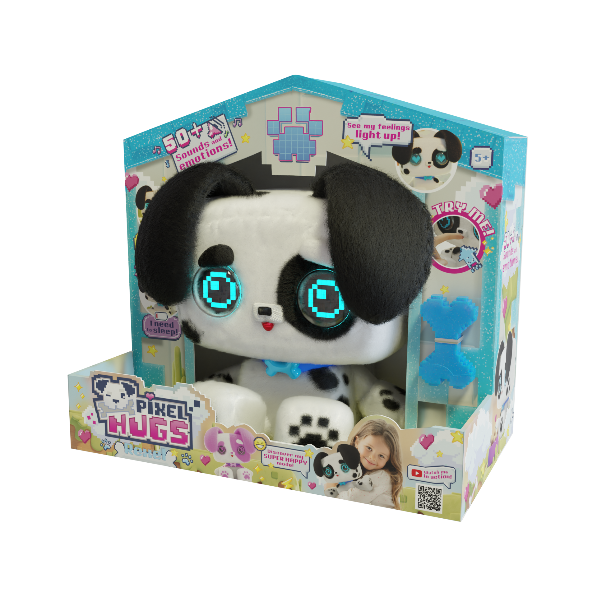 Pixel Hugs Electronic Plush (Black/White)