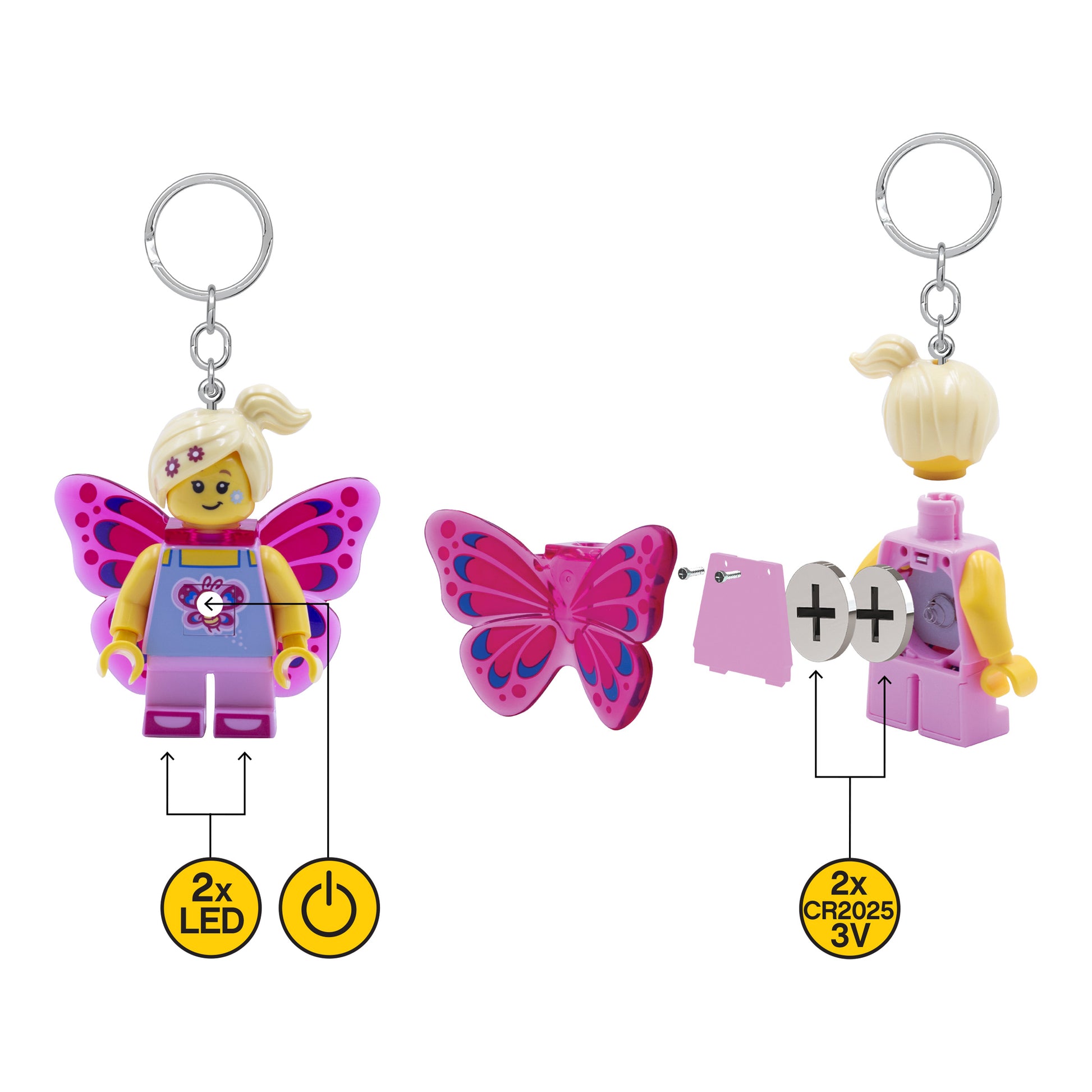 Lego IQ Minifigures Keychain Light Butterfly Girl
