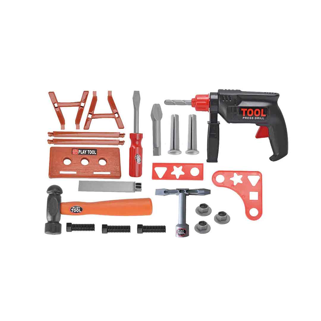 Construction Tool Set With Carrying Case