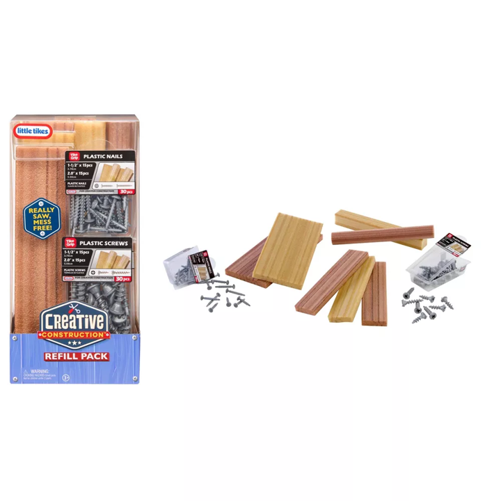 Little Tikes Creative Construction Wood, Nails & Screw Bundle