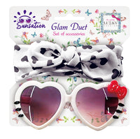 Lukky Fashion Glam Duet Sunglasses & Hairband (Polka Dots)