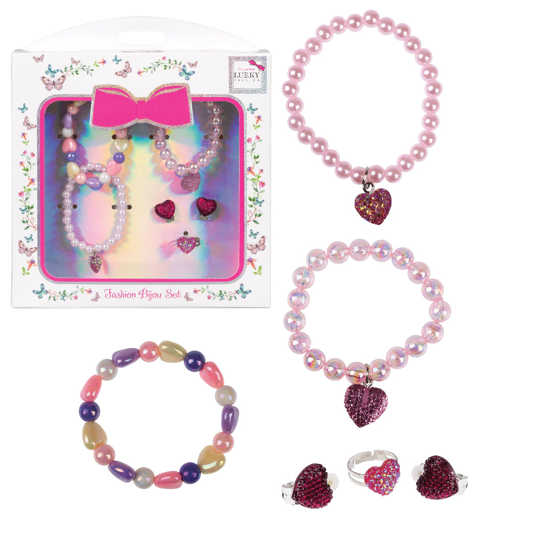 Lukky Fashion Bijou Set with 3 Bracelets, Pendants, Ring