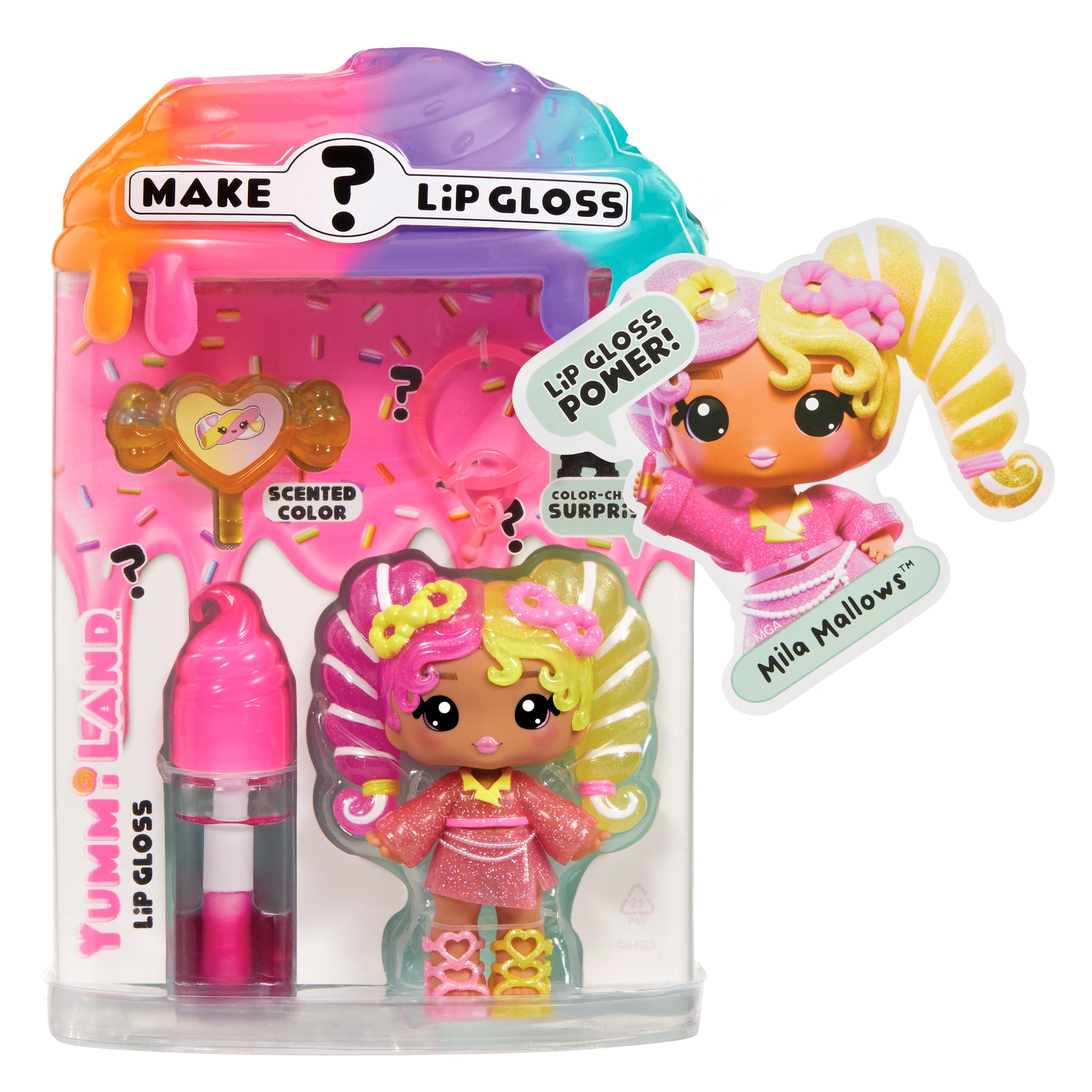 Yummiland Lip Gloss Doll: Mystery Color Change - Mila Mallows