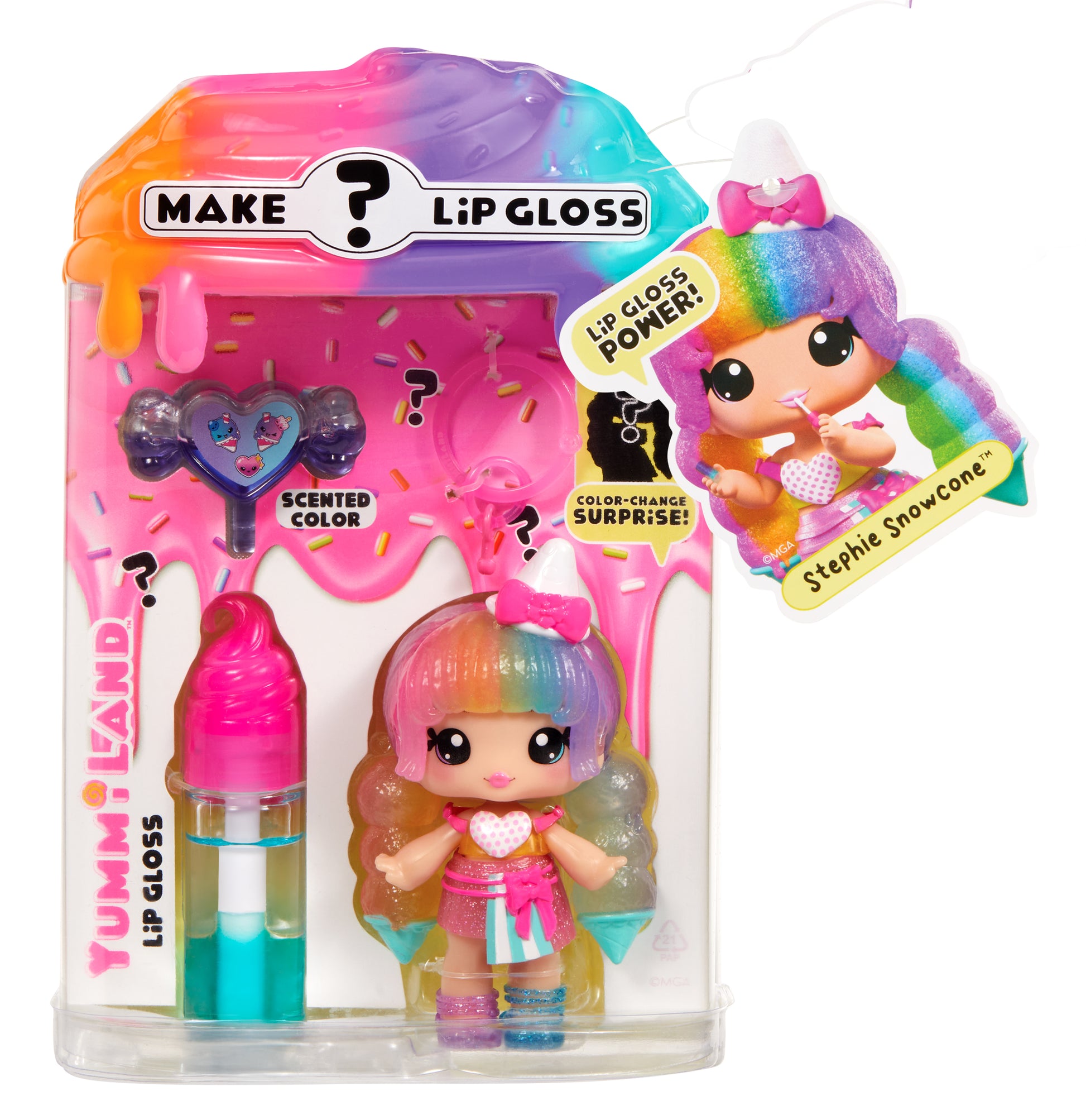 Yummiland Lip Gloss Doll: Mystery Color Change - Stephie Snowcone