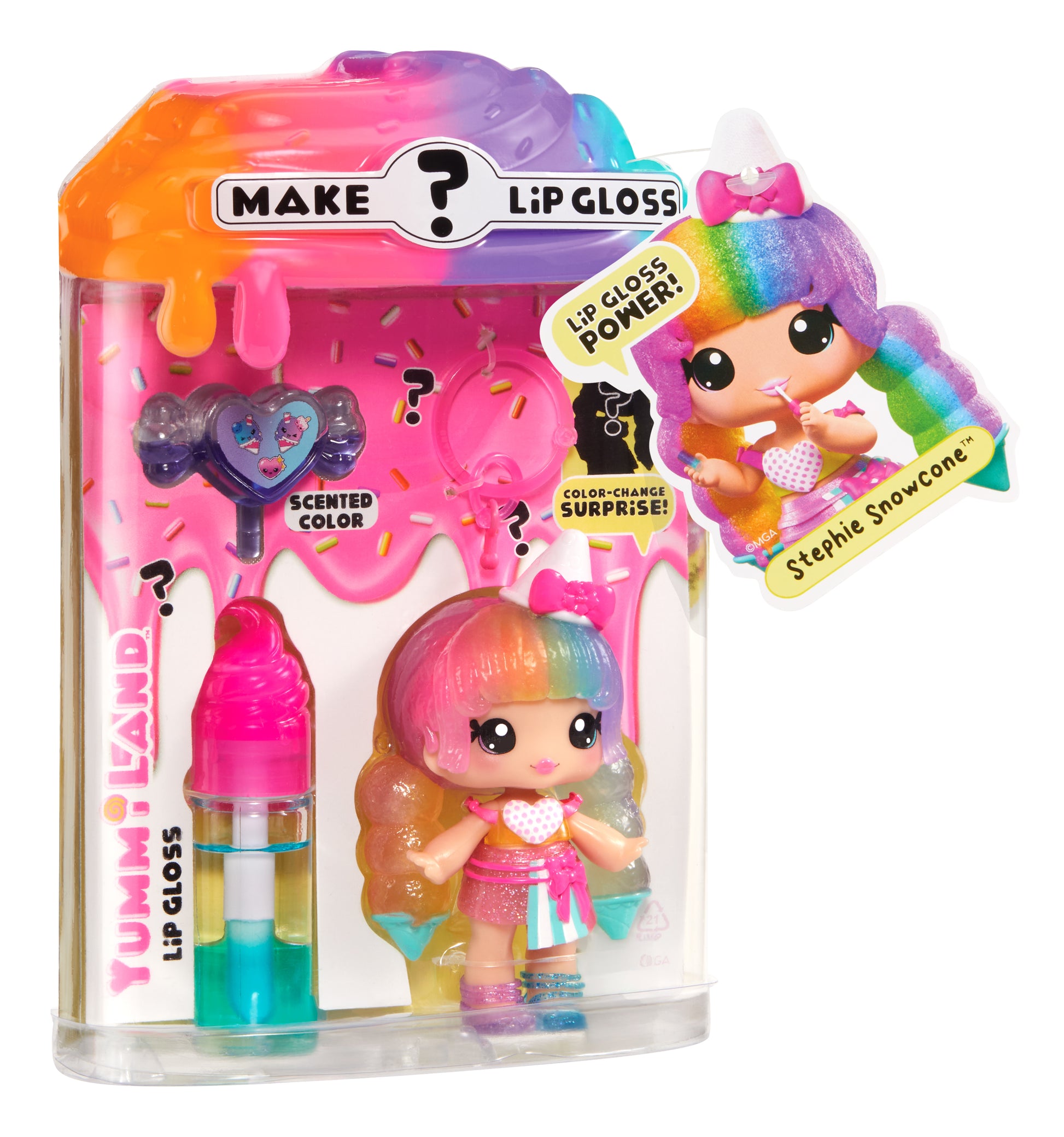 Yummiland Lip Gloss Doll: Mystery Color Change - Stephie Snowcone