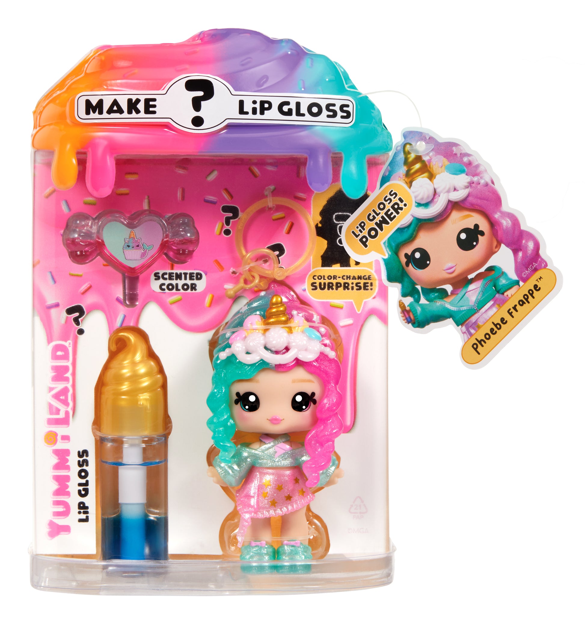 Yummiland Lip Gloss Doll: Mystery Color Change - Phoebe Frappe
