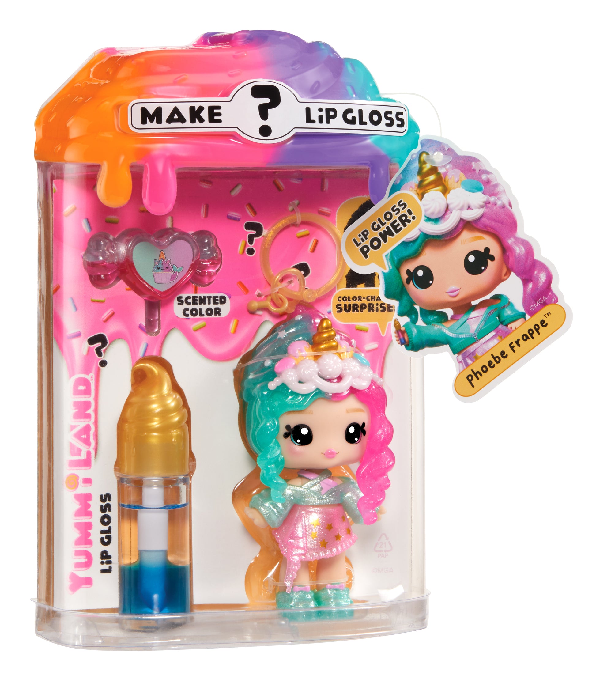 Yummiland Lip Gloss Doll: Mystery Color Change - Phoebe Frappe
