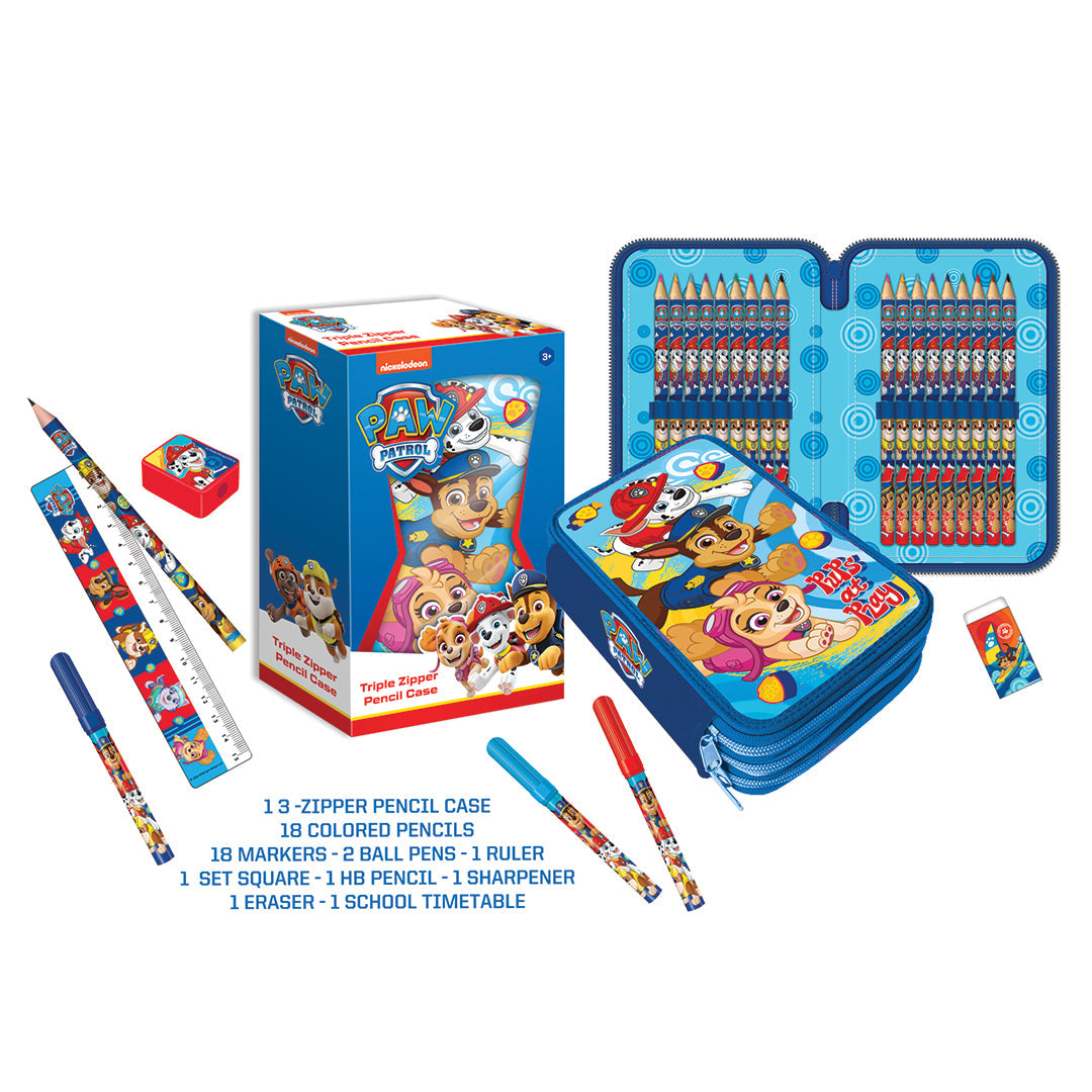 Paw Patrol 3 Zippers Pencil Case