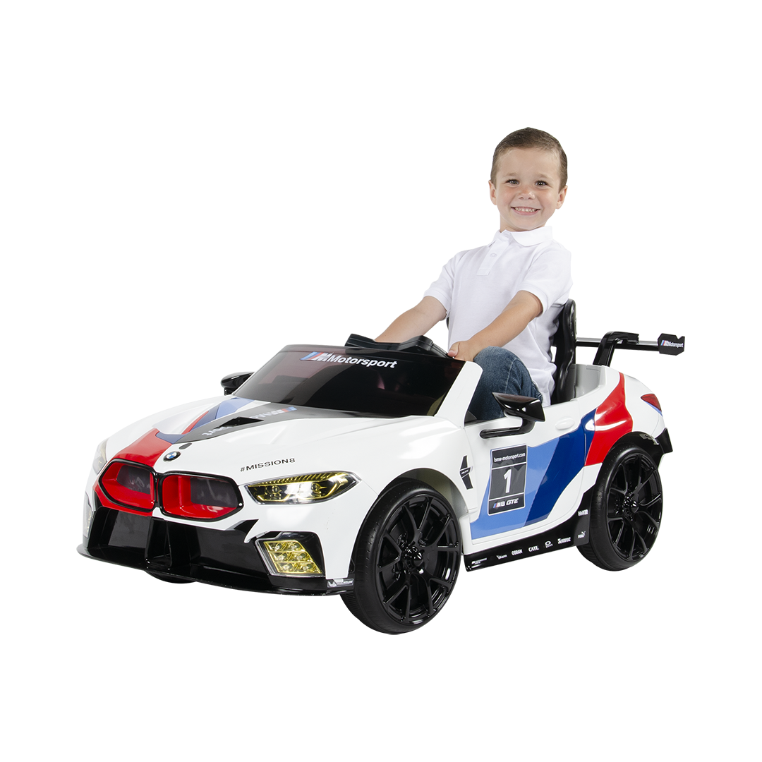 رول بلاي بي ام دبليو M8 GTE ريسينغ، 12 فولت، RC-أبيض