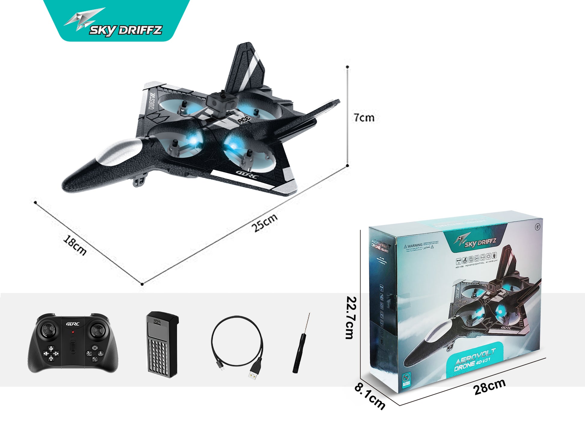 Sky Driffz Aerovolt Drone 4D-V31
