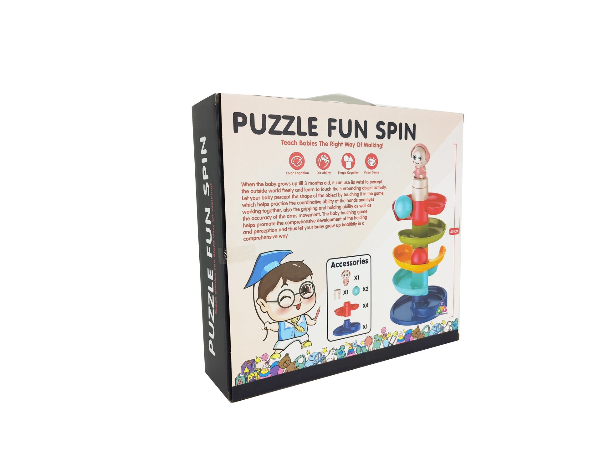 Play & Learn infant spin toy with Light & Music