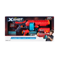 X-Shot Combo Pack Turbo Fire/Fury 4 And Micro (48Darts)