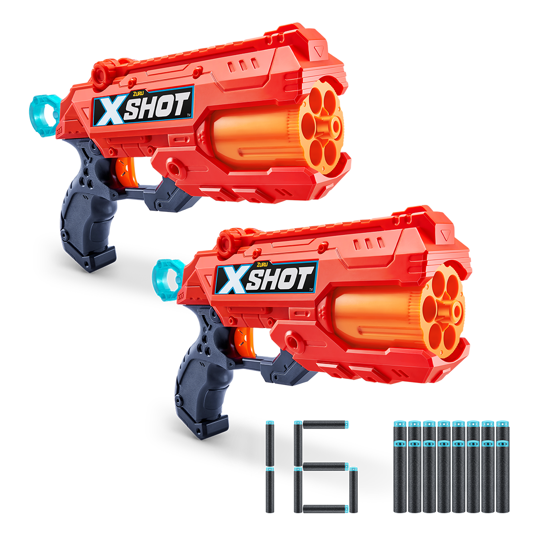 X-Shot Excel Reflex-6 Double Pack [2Shooters] (3Cans/16Darts)