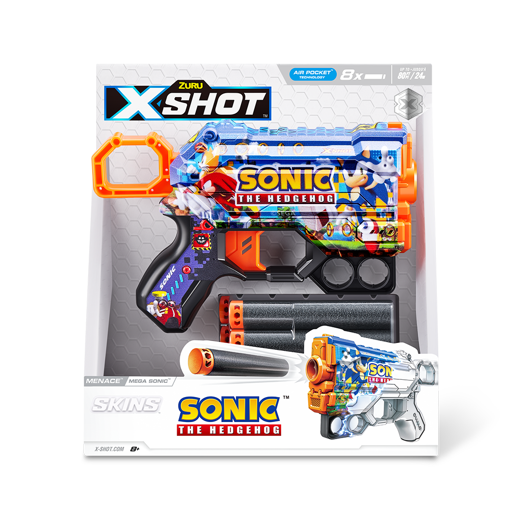 X-Shot Skins Menace Sonic Blue (8 Darts)